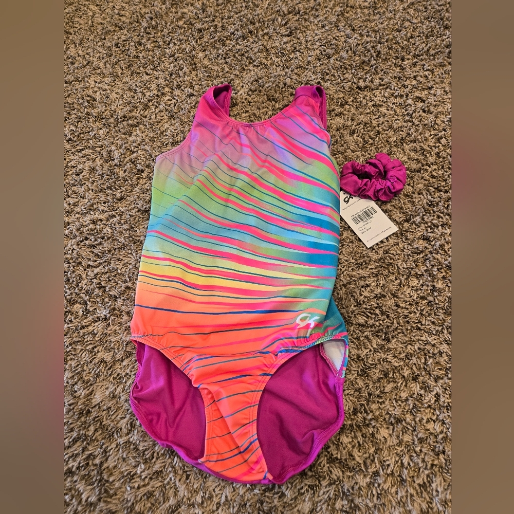 AL GK Elite Leotard Color Burst Rainbow